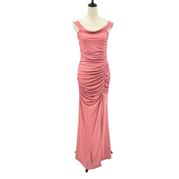 Lulus Revel in the Romance Dusty Rose Pink Mesh Off The Shoulder Maxi Dress - Picture 6 of 16